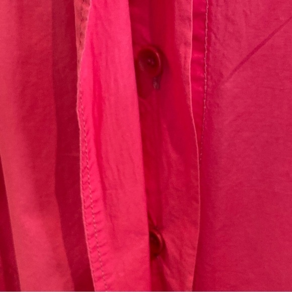 OSKA Sz 2 (Sz 8/10) Hot Pink Pocket Funnel Neck Oversized Buttoned Dress - Picture 12 of 14